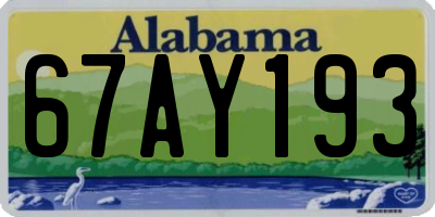 AL license plate 67AY193