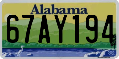 AL license plate 67AY194