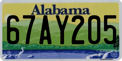 AL license plate 67AY205