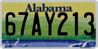 AL license plate 67AY213