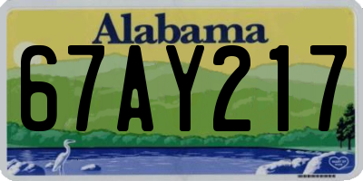 AL license plate 67AY217
