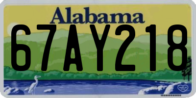 AL license plate 67AY218
