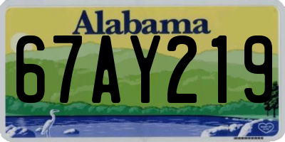 AL license plate 67AY219