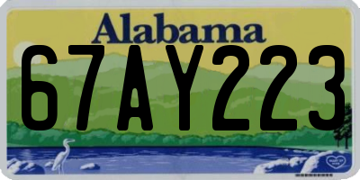 AL license plate 67AY223