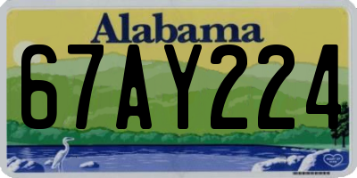 AL license plate 67AY224