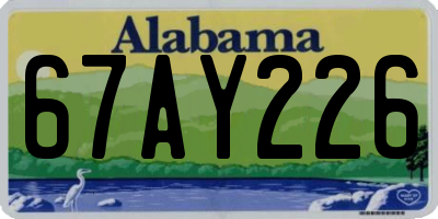 AL license plate 67AY226