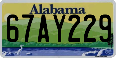 AL license plate 67AY229