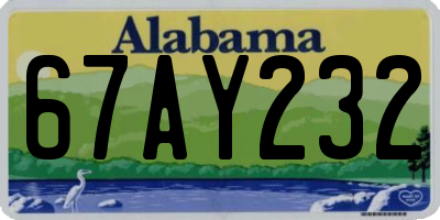 AL license plate 67AY232
