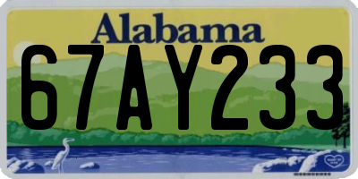 AL license plate 67AY233