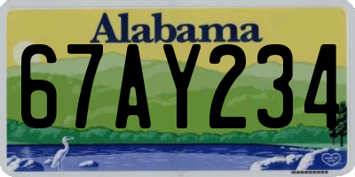 AL license plate 67AY234