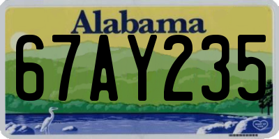 AL license plate 67AY235