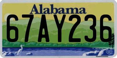 AL license plate 67AY236