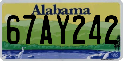 AL license plate 67AY242
