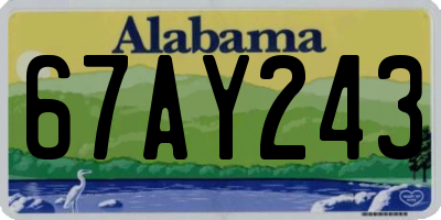 AL license plate 67AY243