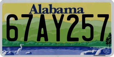 AL license plate 67AY257
