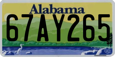 AL license plate 67AY265