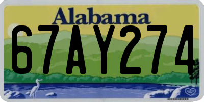 AL license plate 67AY274