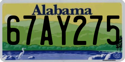 AL license plate 67AY275
