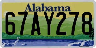 AL license plate 67AY278