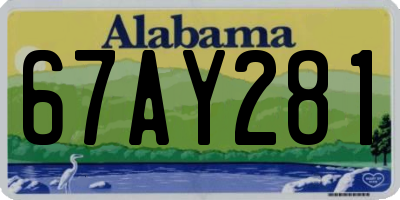 AL license plate 67AY281