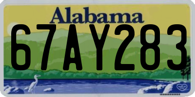 AL license plate 67AY283