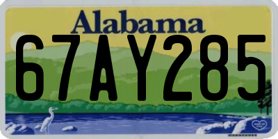 AL license plate 67AY285