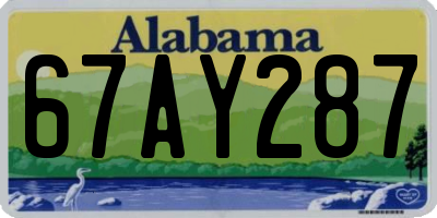 AL license plate 67AY287