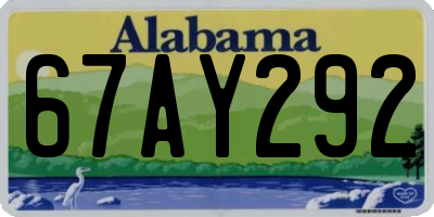 AL license plate 67AY292