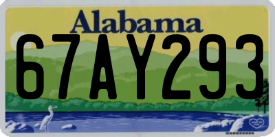 AL license plate 67AY293