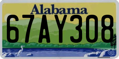 AL license plate 67AY308