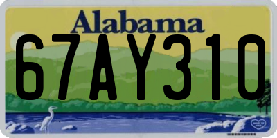 AL license plate 67AY310