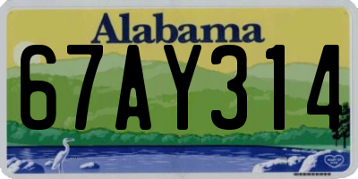 AL license plate 67AY314