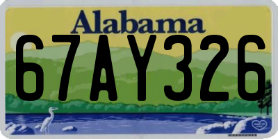 AL license plate 67AY326