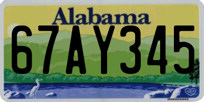 AL license plate 67AY345