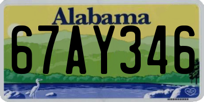 AL license plate 67AY346