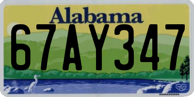 AL license plate 67AY347