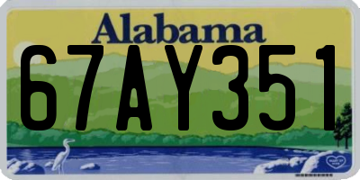 AL license plate 67AY351