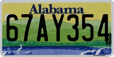 AL license plate 67AY354
