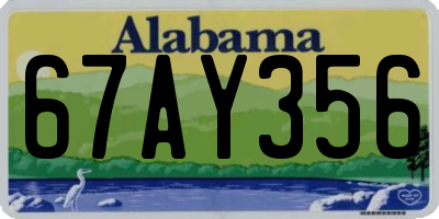 AL license plate 67AY356