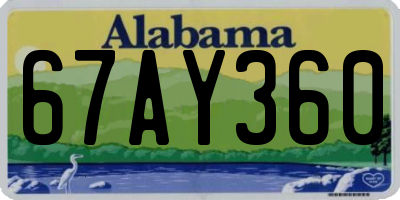 AL license plate 67AY360