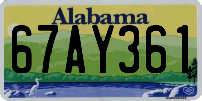 AL license plate 67AY361