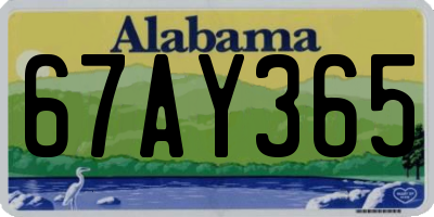AL license plate 67AY365