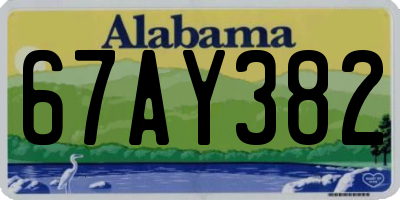 AL license plate 67AY382
