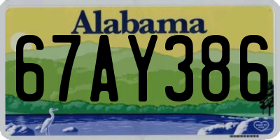AL license plate 67AY386