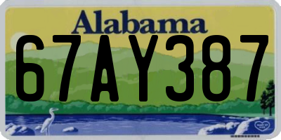 AL license plate 67AY387