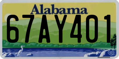 AL license plate 67AY401