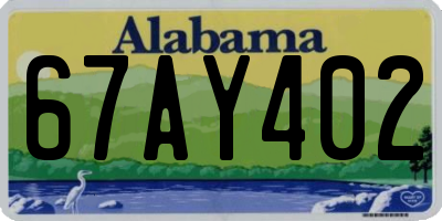 AL license plate 67AY402