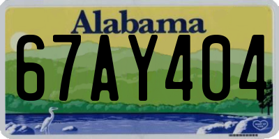 AL license plate 67AY404