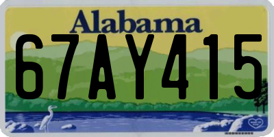 AL license plate 67AY415