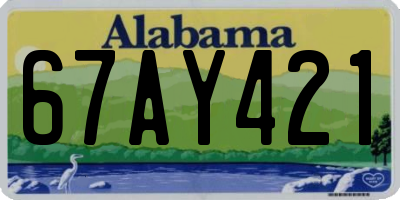 AL license plate 67AY421